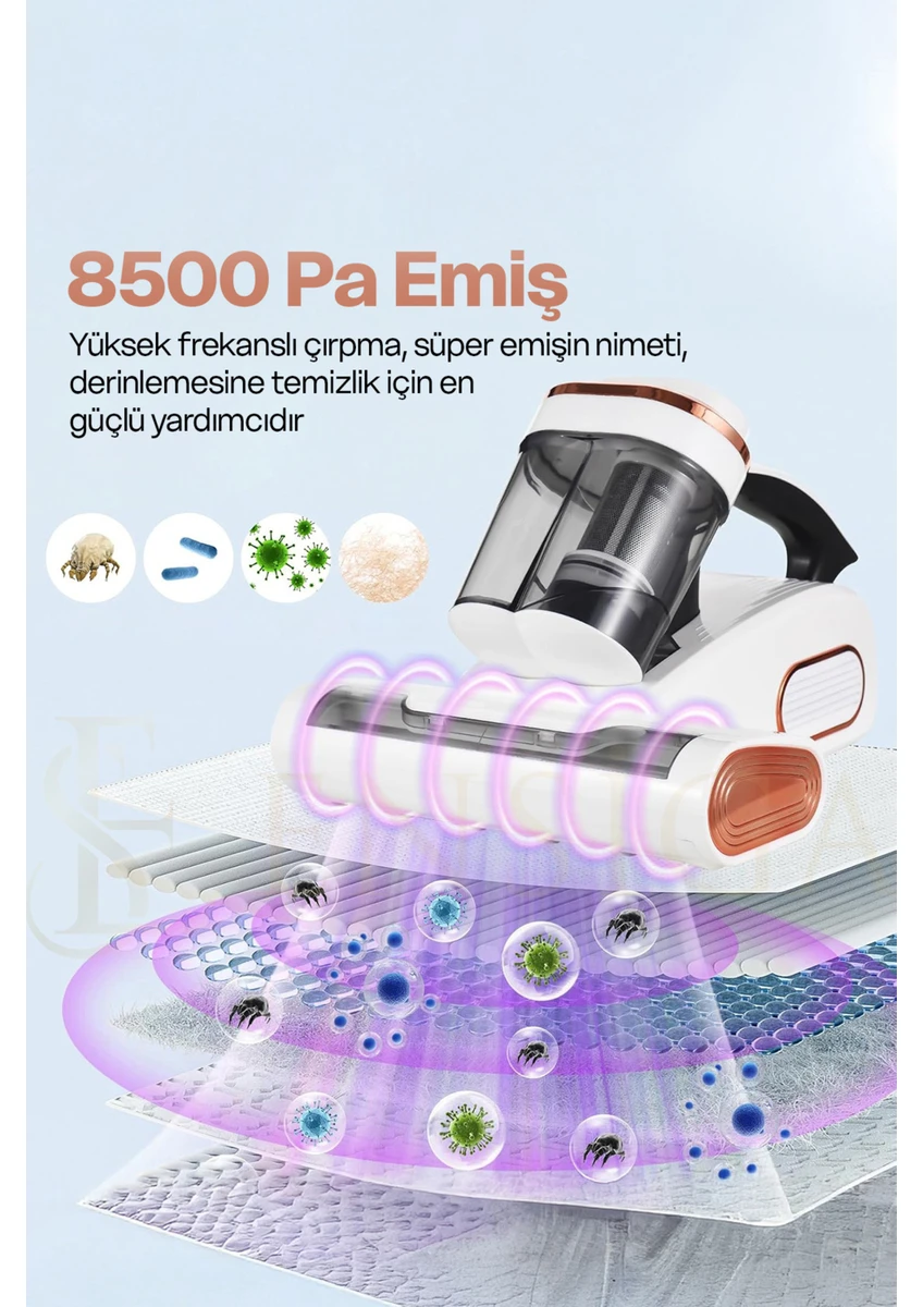 Ensiga Kablosuz Yeni Tasarım Uv Işık ve Hepa Filtre ile Oem Yatak Temizleyici Yatak Toz Elektrikli Süpürge